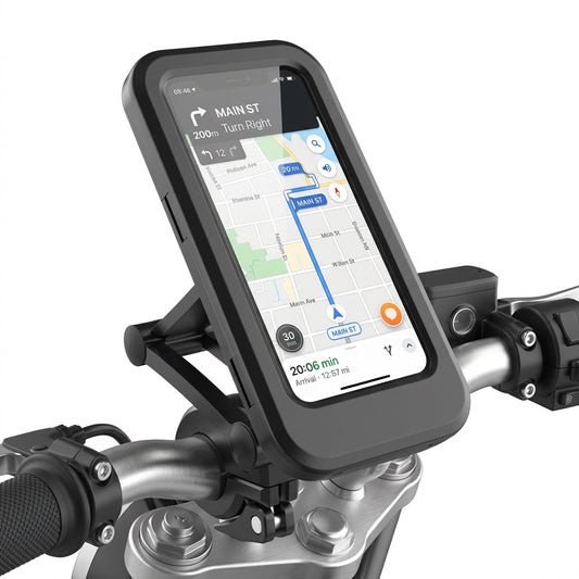 Waterproof Motorcycle Phone Holder Mount Cycling Handlebar Holder 360° Adjustable with Touchscreen Bike Holder Universal Case
