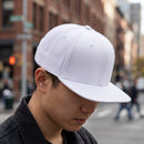 Plain Trucker Cap Hat Hip-Hop Flat Peak Visor Dancer Hat Adjustable - DS-10FLAT