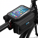 Bike Front Frame Bag Bicycle Tube Double Bag With Phone Holder Side Pouch Pannie