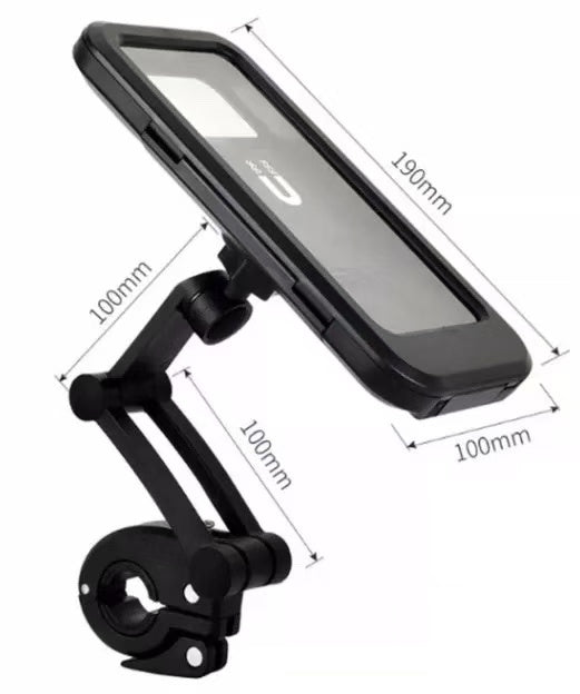 Universal Motorcycle Phone Mount 360° Adjustable Waterproof Bike Holder with Touchscreen Compatible Case
