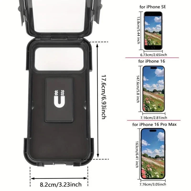 Universal Motorcycle Phone Mount 360° Adjustable Waterproof Bike Holder with Touchscreen Compatible Case