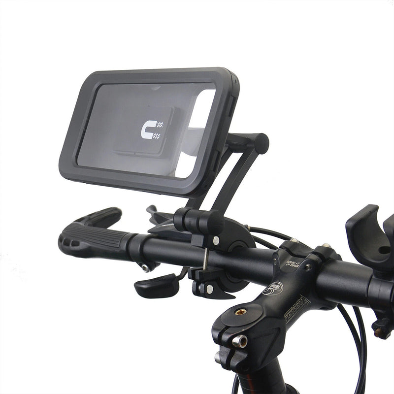 Universal Motorcycle Phone Mount 360° Adjustable Waterproof Bike Holder with Touchscreen Compatible Case