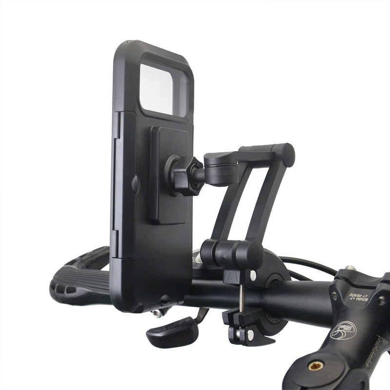 Universal Motorcycle Phone Mount 360° Adjustable Waterproof Bike Holder with Touchscreen Compatible Case