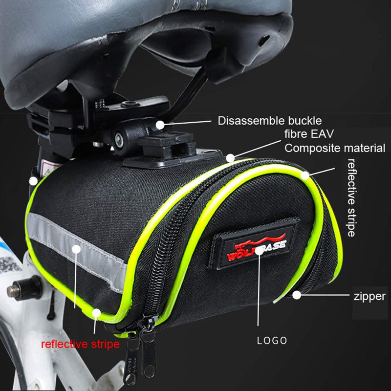 Bicycle Saddle Bag Waterproof Reflective Strip Storage Cycling Rear Seat Pouch