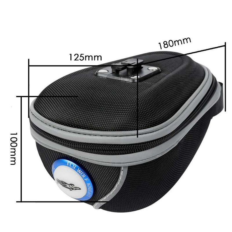 Bike Storage Saddle Bag With Tail Light Waterproof Portable Bicycle Cycling Seat Pannier