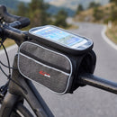 Bike Front Frame Bag Bicycle Tube Double Bag With Phone Holder Side Pouch Pannie