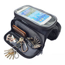 Bike Front Frame Bag Bicycle Tube Double Bag With Phone Holder Side Pouch Pannie