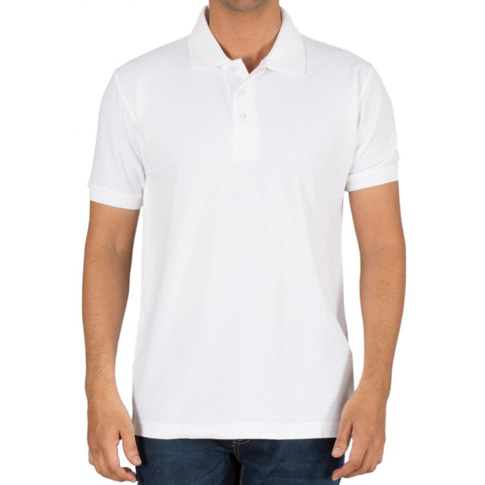 Unisex Polo T-Shirt Polyester Plain White Tee Sublimation Heat Transfer Blank