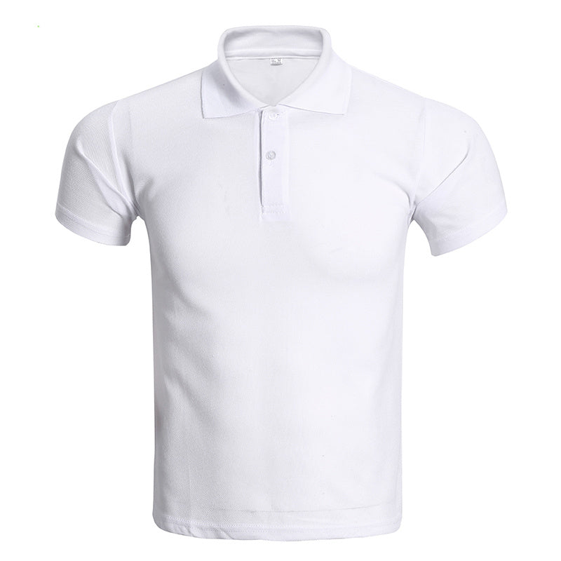 Unisex Polo T-Shirt Polyester Plain White Tee Sublimation Heat Transfer Blank