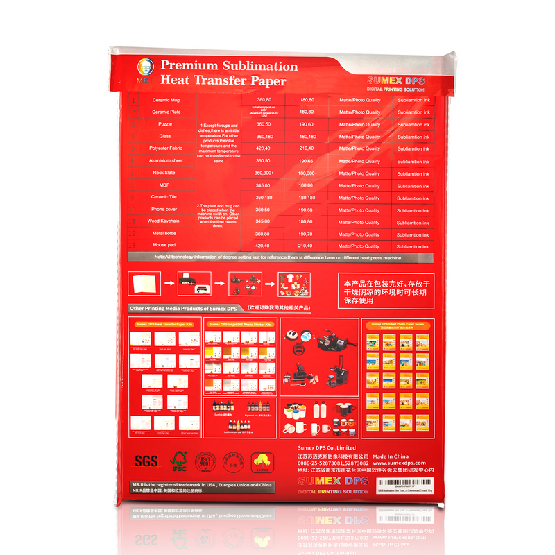 100 Sheets Quality A4 Dye Sublimation Paper Desktop Inkjet Printer Heat Transfer