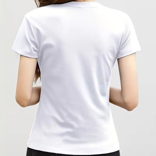 Women Plain T Shirt Polyester For Sublimation TShirt