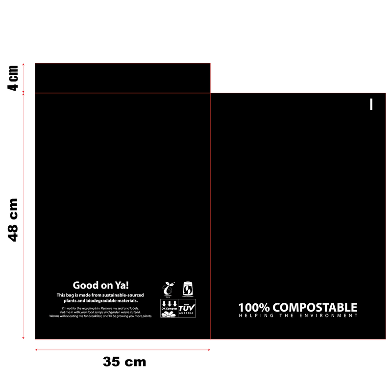 100 Pack Biodegradable Compostable Mailer Bag - 350X480mm