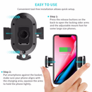 Car Fast Wireless Charger Holder Air Vent Mount Bracket Qi 3 in 1