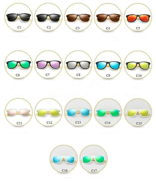 Unisex Bamboo Polarized Sunglasses Fashion Women Men Wooden UV400 Protection